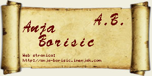 Anja Borišić vizit kartica